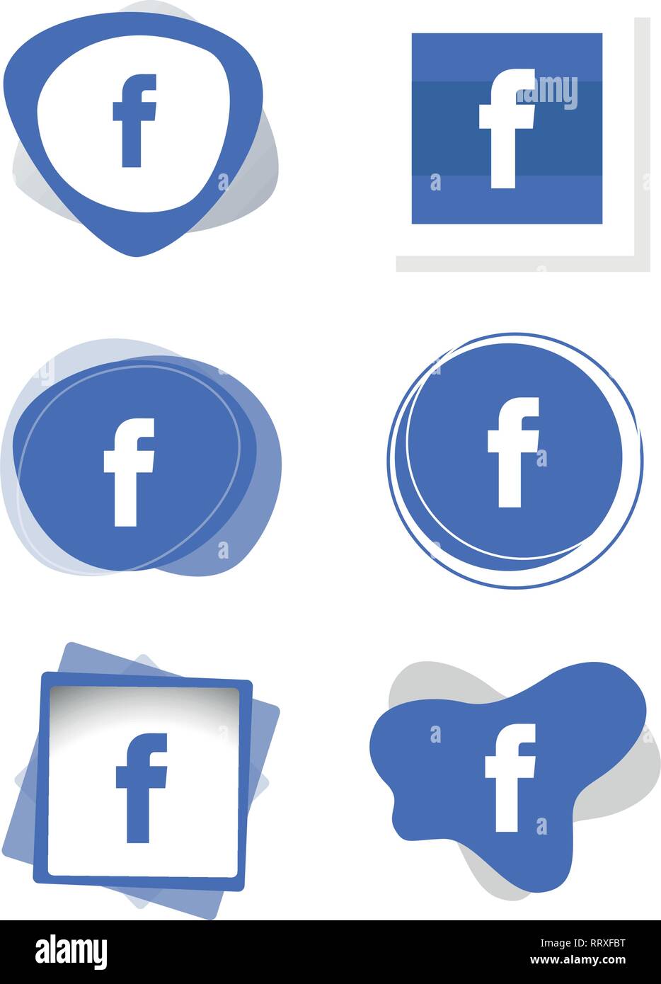 Icona di Facebook logo collection impostare i social media Vector Illustrator Illustrazione Vettoriale