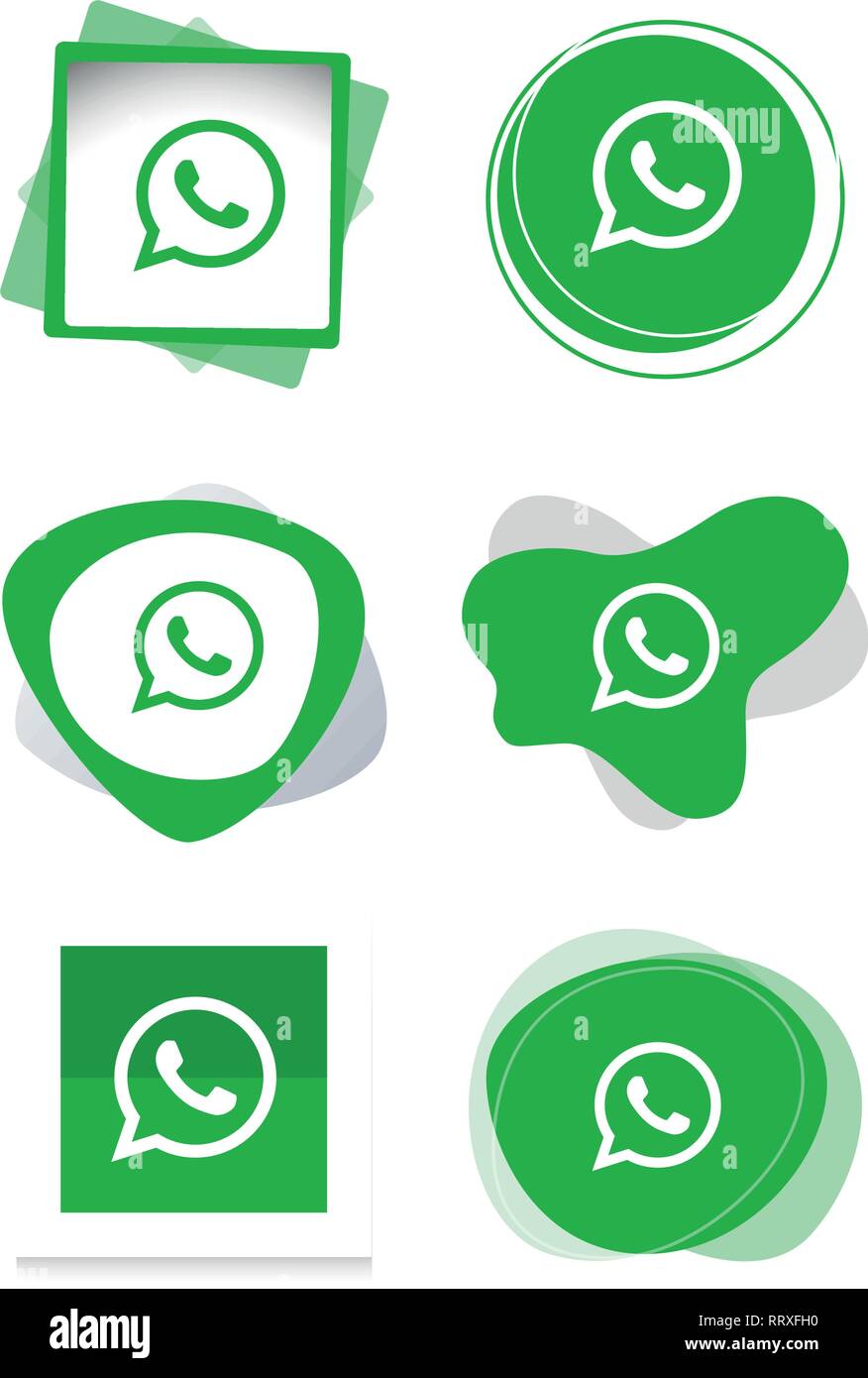 Whatsapp whats app logo icona insieme di raccolta media sociali illustratore vettoriale Illustrazione Vettoriale