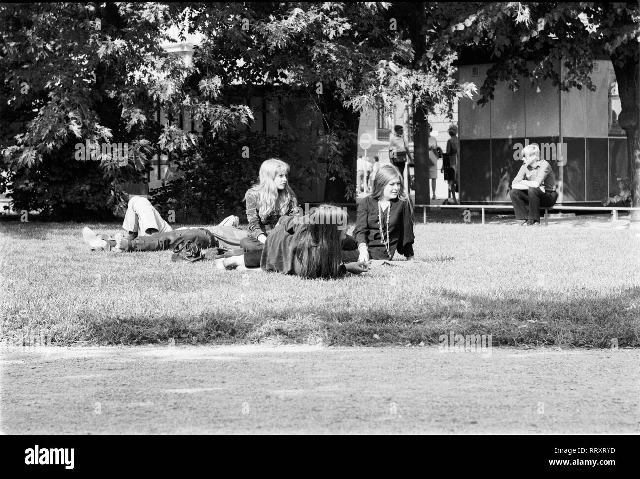 La Svezia, Schweden - Stoccolma ca. 1960, Jugendliche im Park Foto Stock
