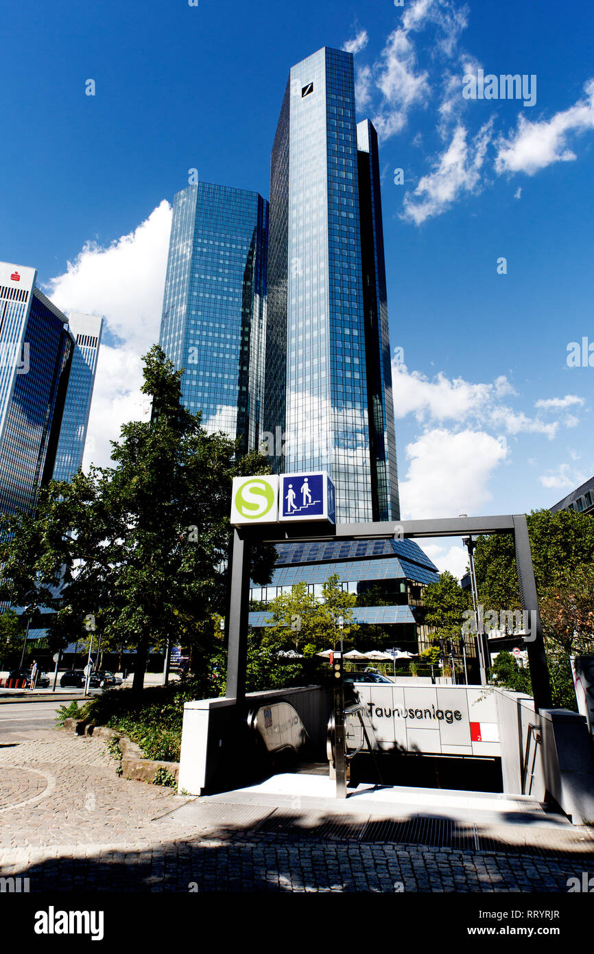 Europa Germania assia: sede della Deutsche Bank di Frankfurt am Main Foto Stock