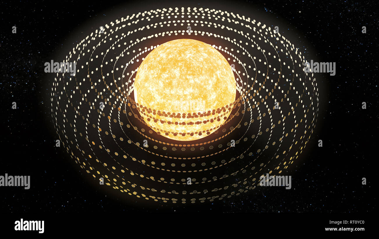 Dyson sciame - 3D Rendering Foto Stock