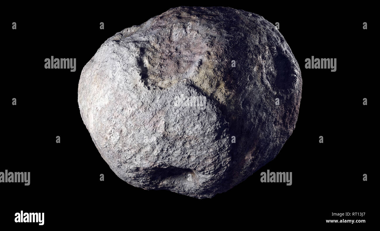 Asteroide in metallo - 3D Rendering Foto Stock
