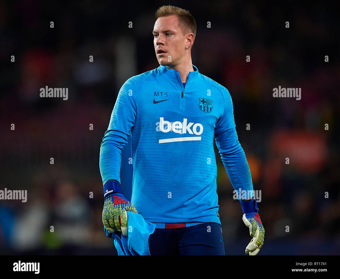 Barcellona, 06-02-2019. La Copa del Rey 2018/ 2019, semifinali. Barcelona-Real Madrid. Marc-andré ter Stegen del FC Barcelona durante il gioco Barcellona 1-1 Real Madrid Foto Stock