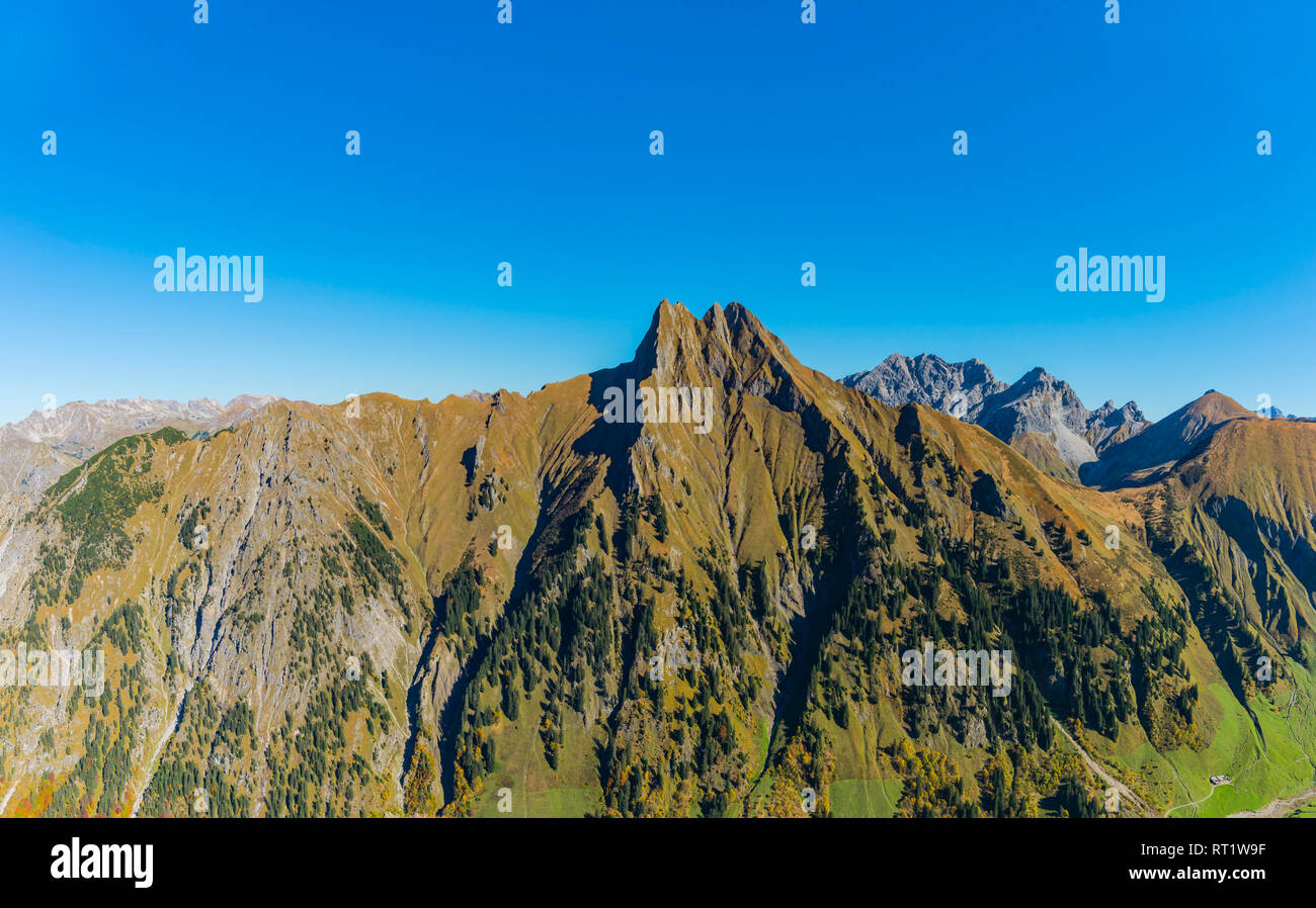 In Germania, in Baviera, Allgaeu Alpi, Vista panoramica da Kegelkopf a Hoefats Foto Stock