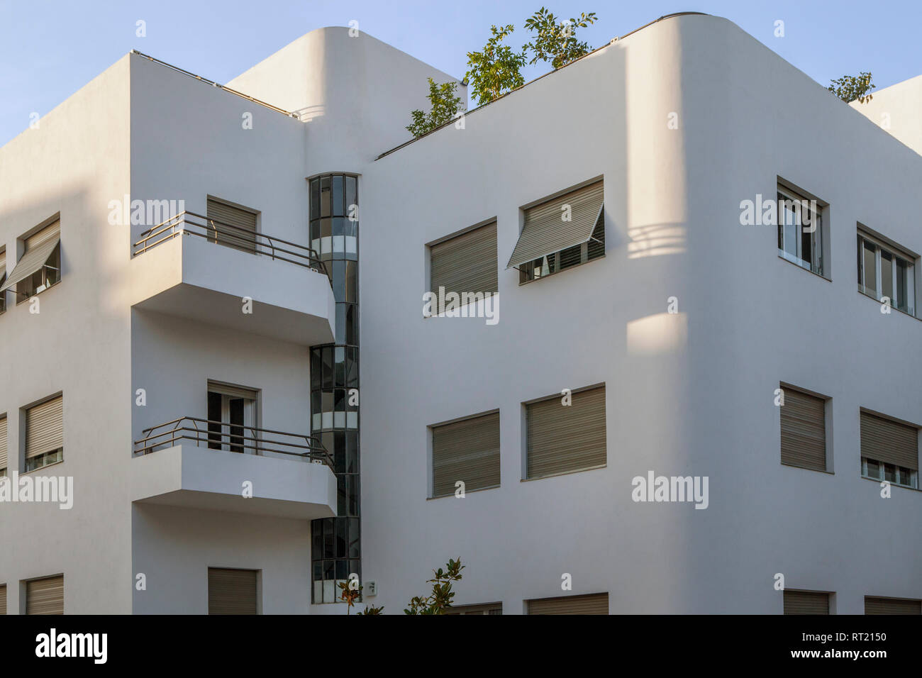 Israele, Tel Aviv, Città Bianca, Rothschild Boulevard, nello stile Bauhaus Foto Stock