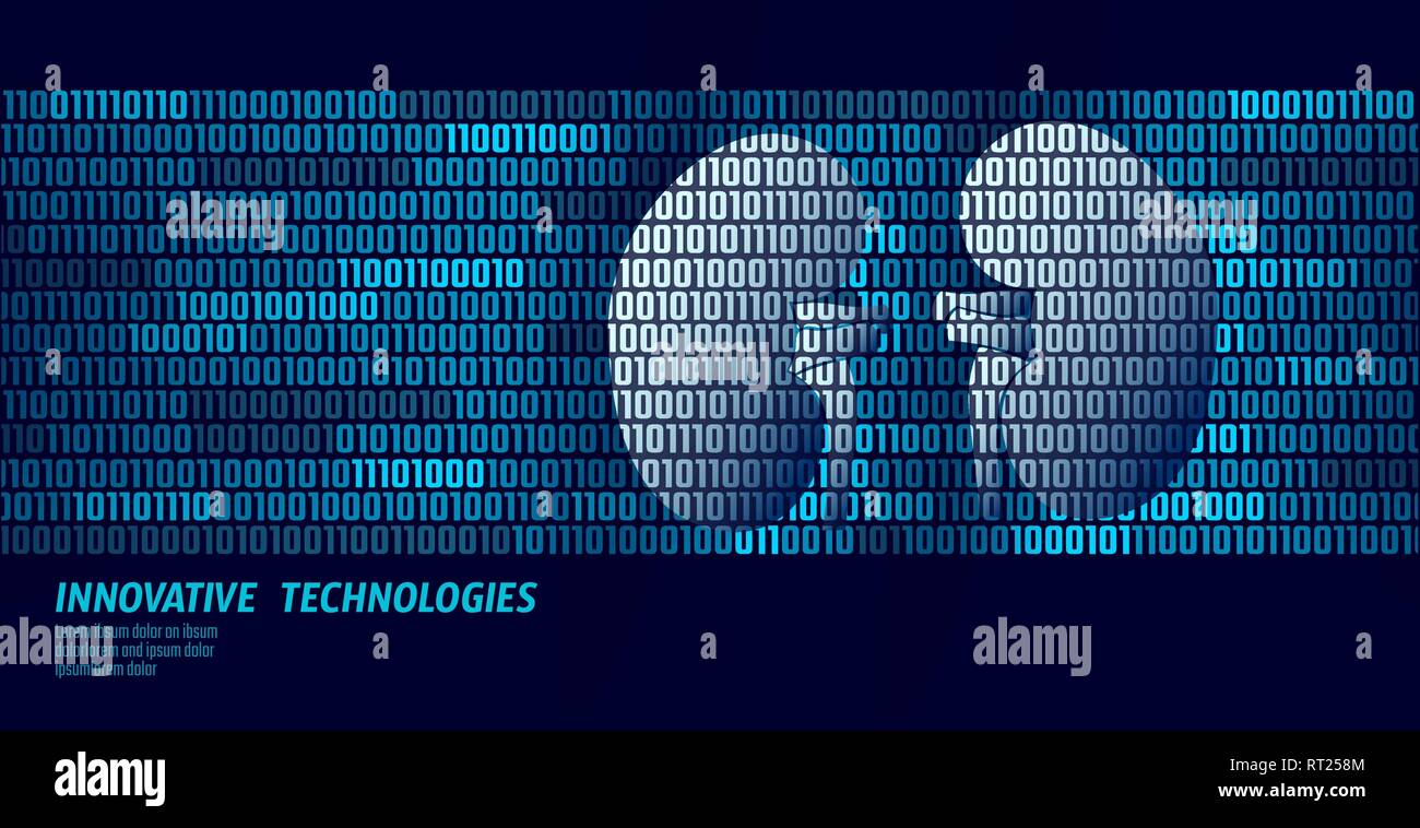 Reni sani urologia organi interni. Il codice binario del flusso dei dati. Medico online innovativa tecnologia illustrazione vettoriale Illustrazione Vettoriale