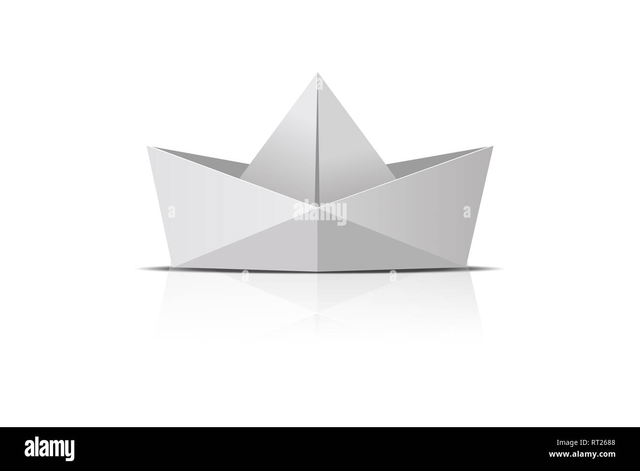 Carta cartella nave barca origami, isolati su sfondo bianco Foto stock - Alamy