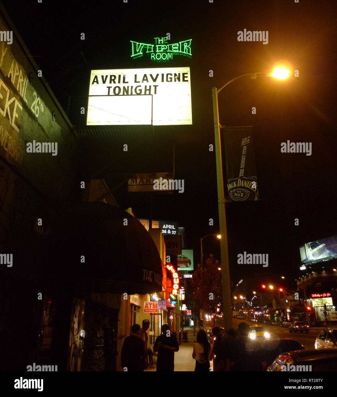 WEST HOLLYWOOD, CA - 25 Aprile: una vista generale del marquee alla Avril Lavigne concerto del 25 aprile 2013 al Viper Room in West Hollywood, California. Foto di Barry re/Alamy Stock Photo Foto Stock