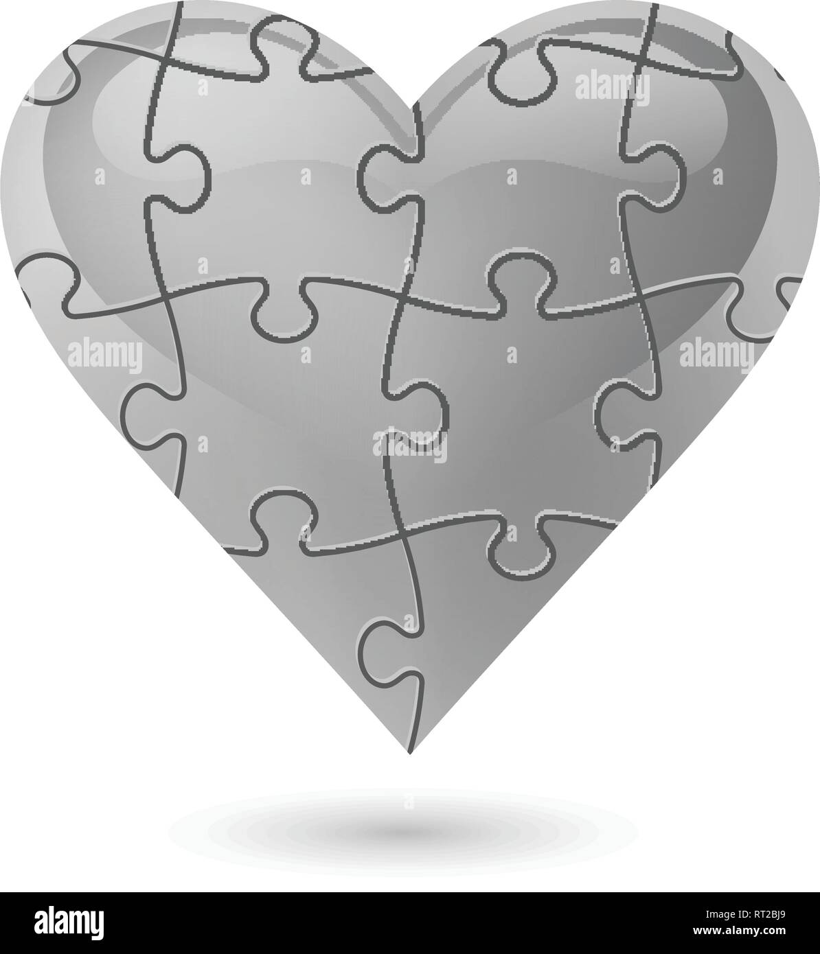 Puzzle di cuore. Illustrazione Vettoriale Illustrazione Vettoriale