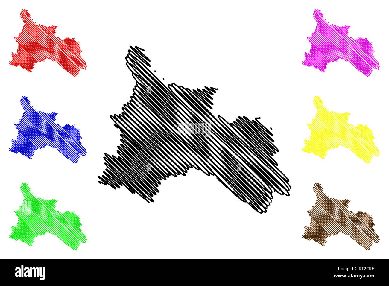 Figlio La provincia (Repubblica socialista del Vietnam, suddivisioni del Vietnam) mappa illustrazione vettoriale, scribble schizzo Tinh figlio la mappa Illustrazione Vettoriale