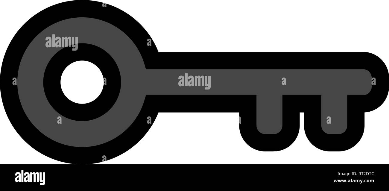 Il simbolo del tasto icona - nero con contorno, isolato - illustrazione vettoriale Illustrazione Vettoriale