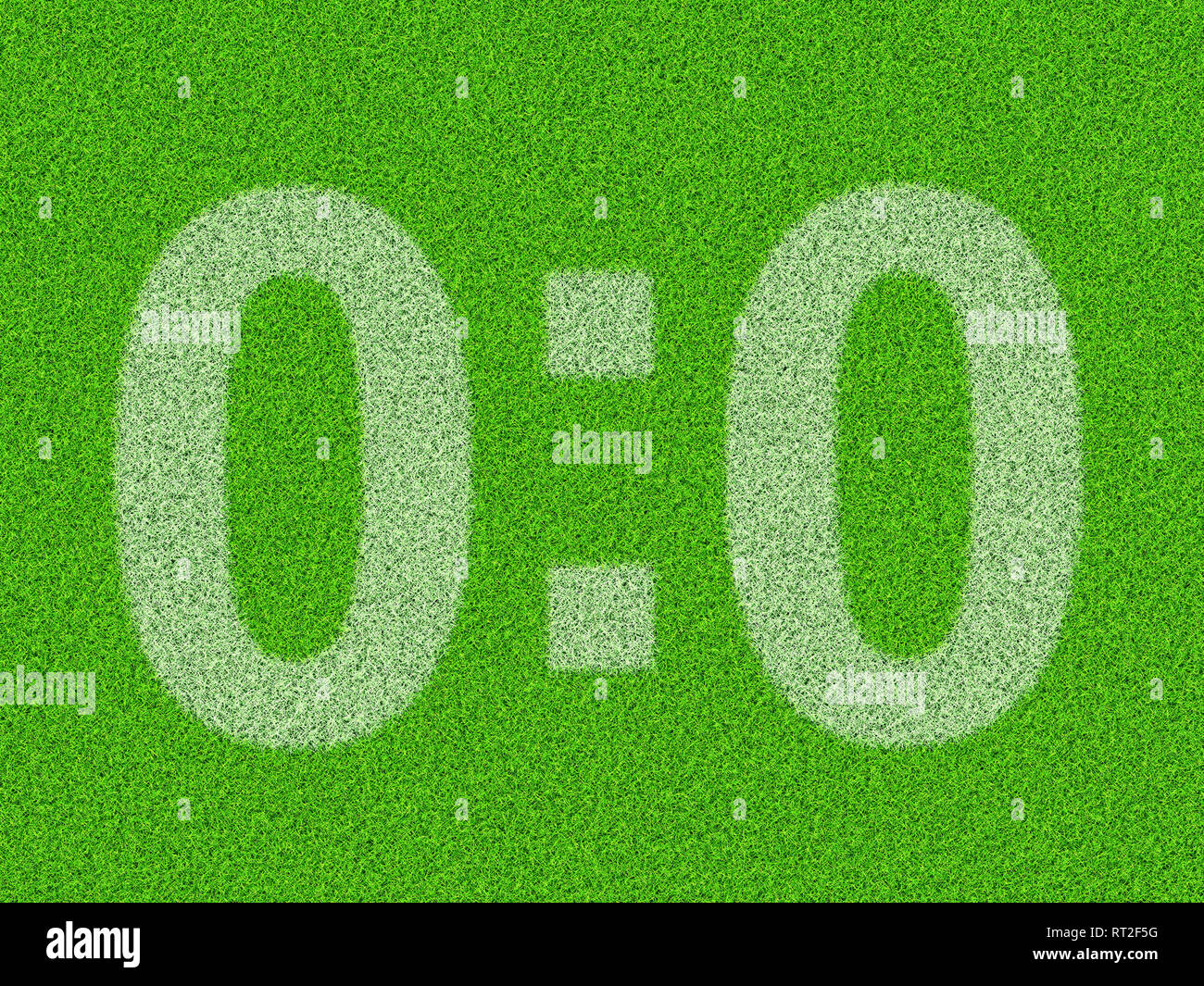 Punteggio ottenuto da 0:0 sull'erba Foto Stock