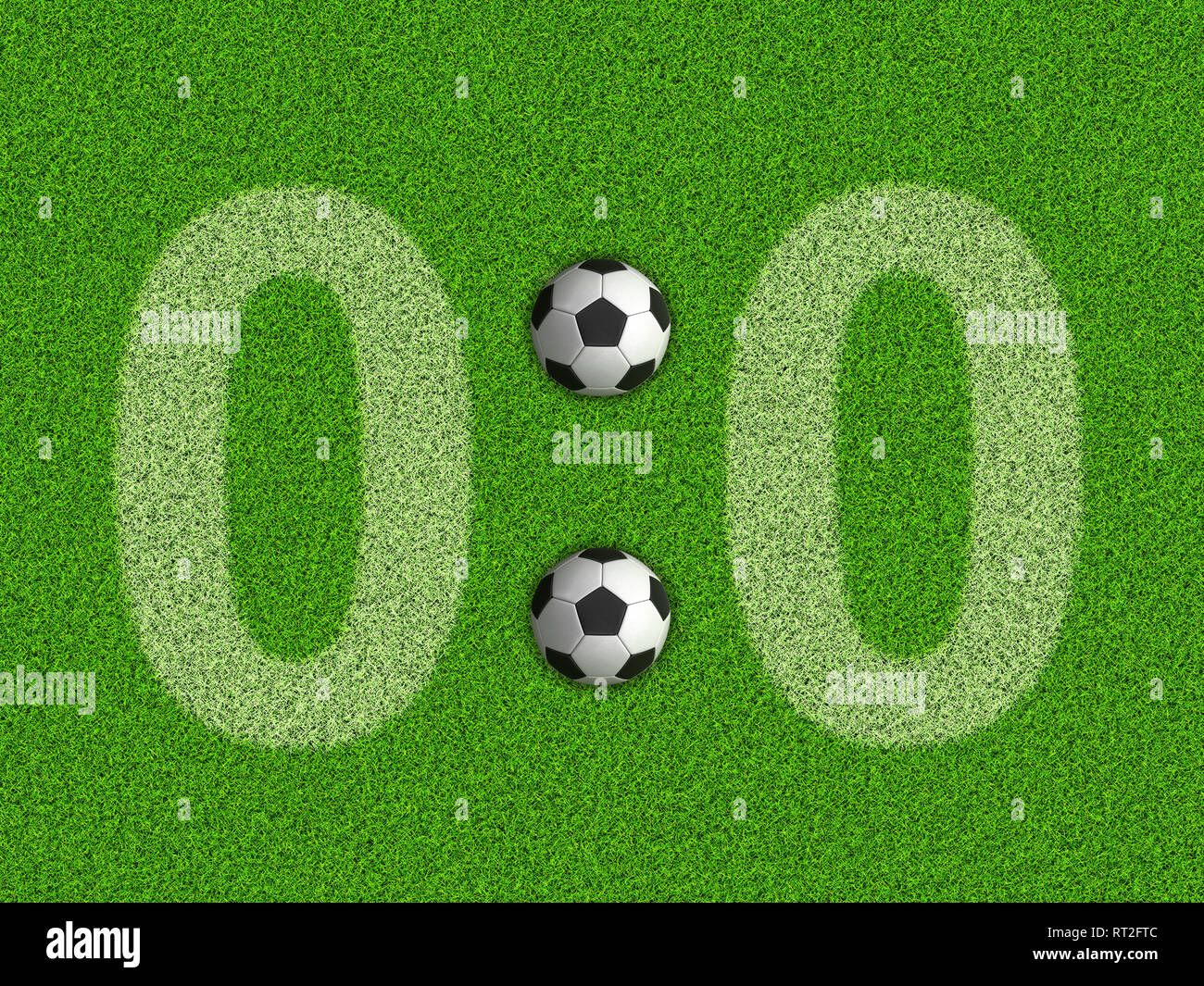 Punteggio ottenuto da 0:0 sull'erba Foto Stock