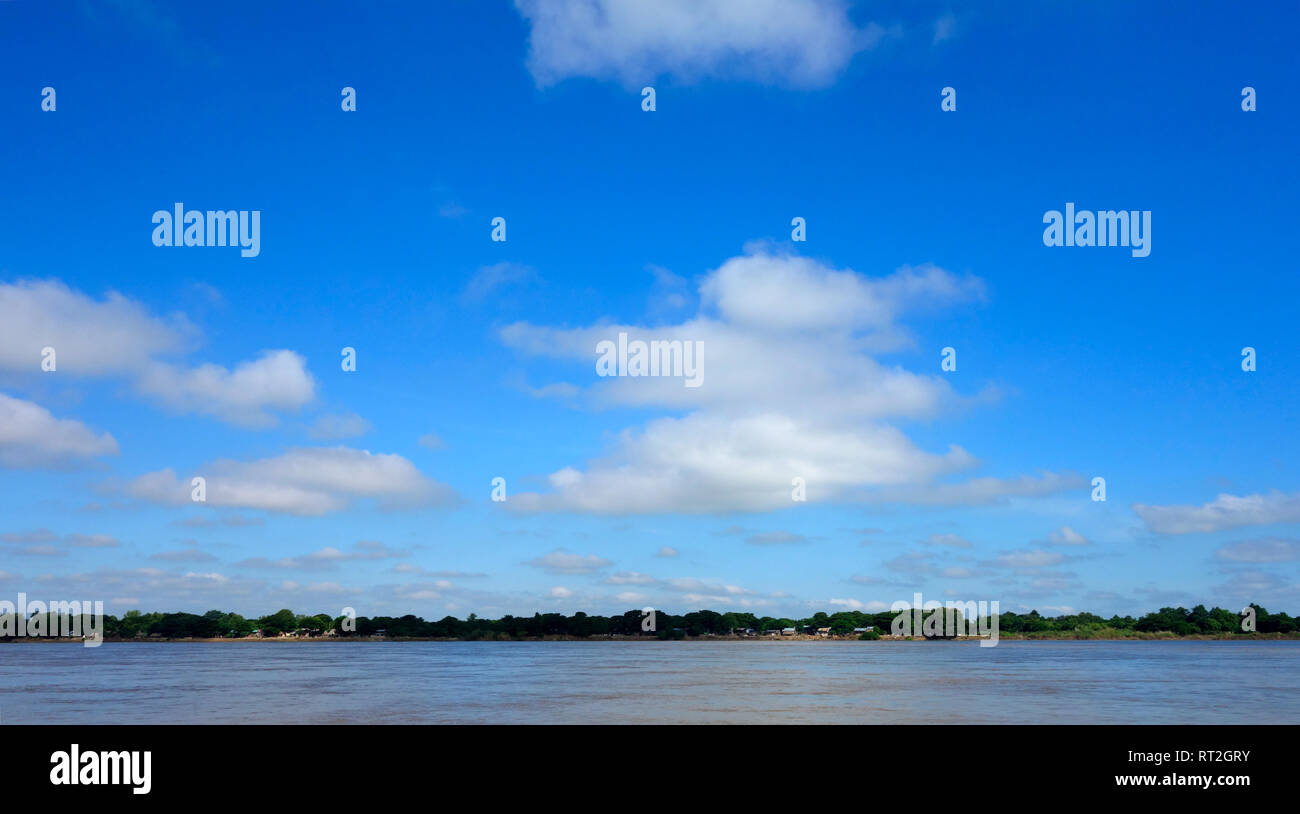 Fiume Irrawaddy in Myanmar Foto Stock