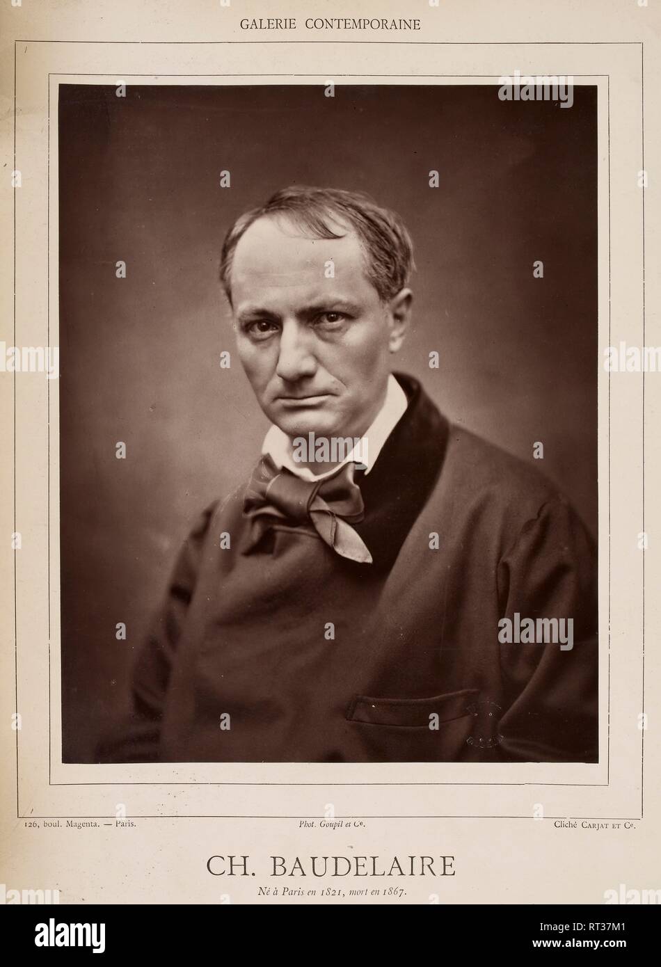 CH. Baudelaire. Charles Pierre Baudelaire, Francese Poeta simbolista. (18321 - 1867). Ritratto fotografico. Galerie contemporaine, litteÌraire, artistique. Parigi, 1876-84. Fonte: P.P.1931.peg. Lingua: Francese. Foto Stock