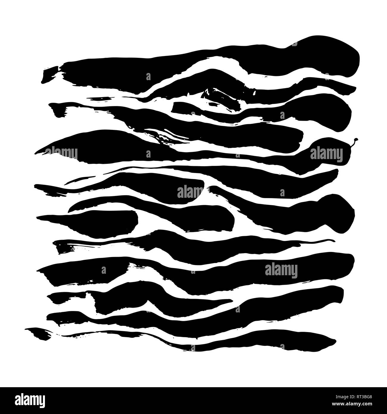 Spazzola in legno verniciato seamless pattern. Le strisce bianche e nere grunge background. Illustrazione Vettoriale