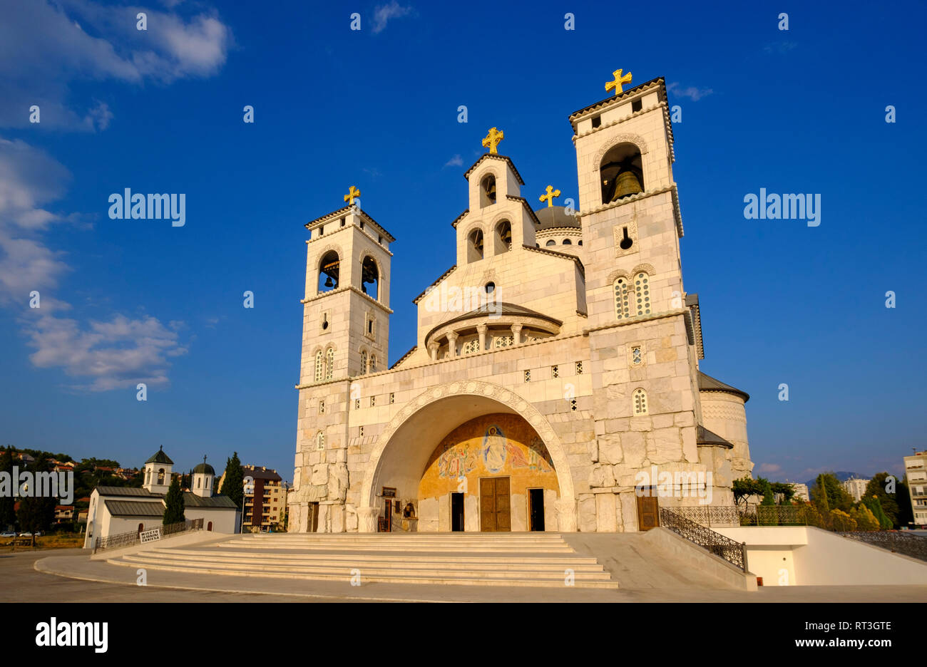 Montenegro, Podgorica, chiesa ortodossa serba, Saborni Hram Hristovog Vaskrsenja Foto Stock