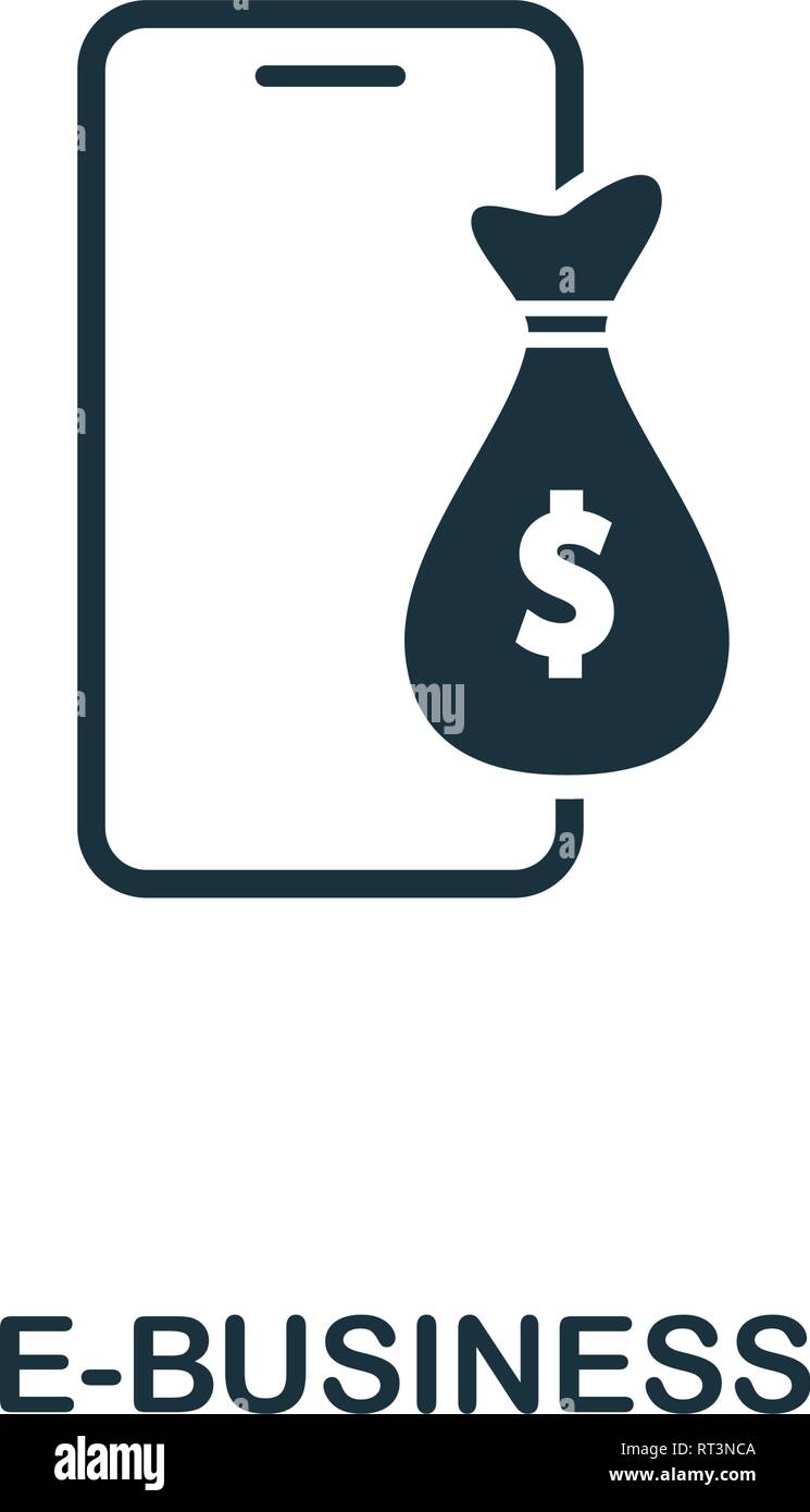 L'E-Business e la relativa icona. Elemento creativo design dalla tecnologia di fintech raccolta di icone. Pixel perfette E-Business icona per web design, applicazioni software, stampare Illustrazione Vettoriale