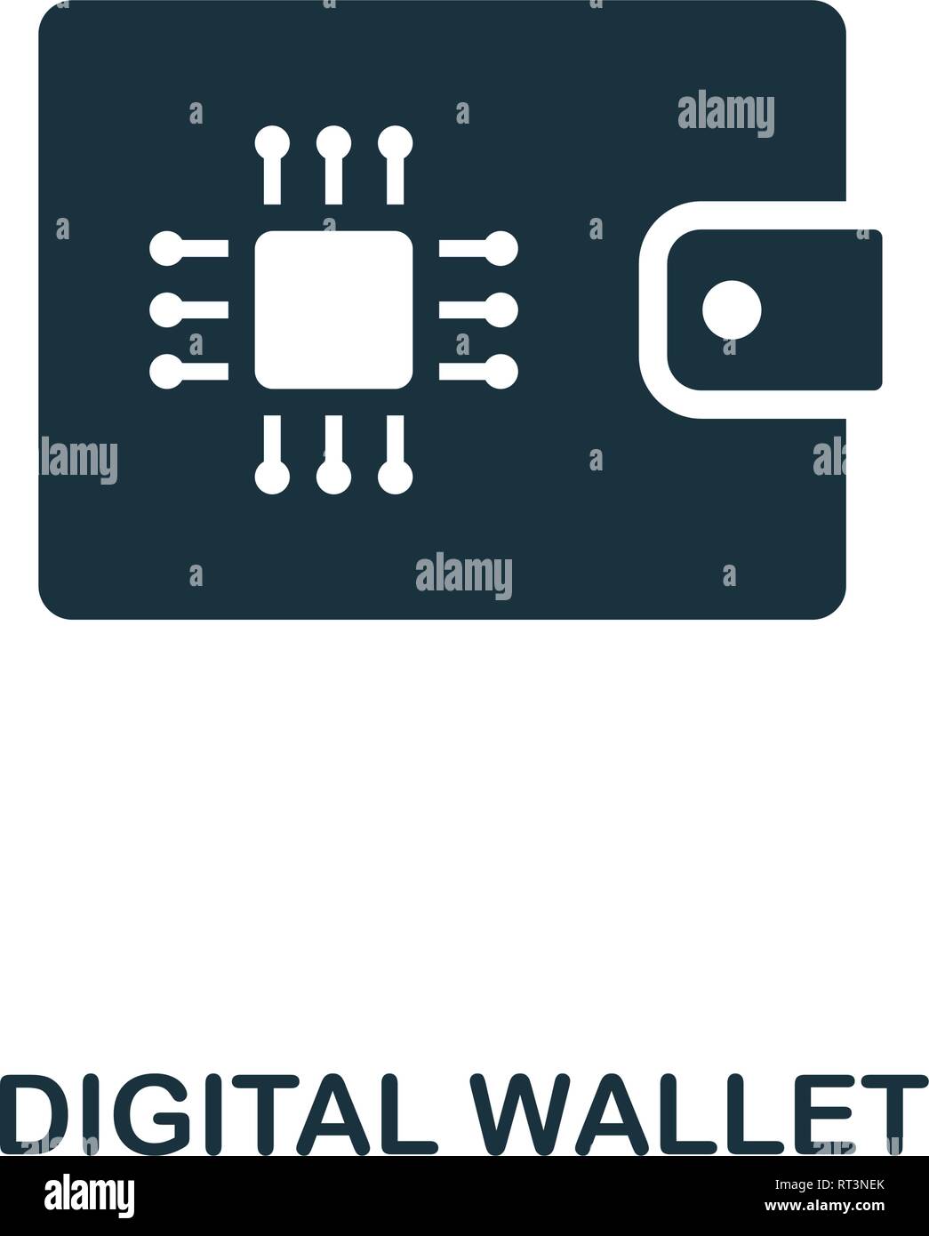 Digital Wallet icona. Elemento creativo design dalla tecnologia di fintech raccolta di icone. Pixel Digitale perfetta icona del portafoglio per il web design, applicazioni Illustrazione Vettoriale