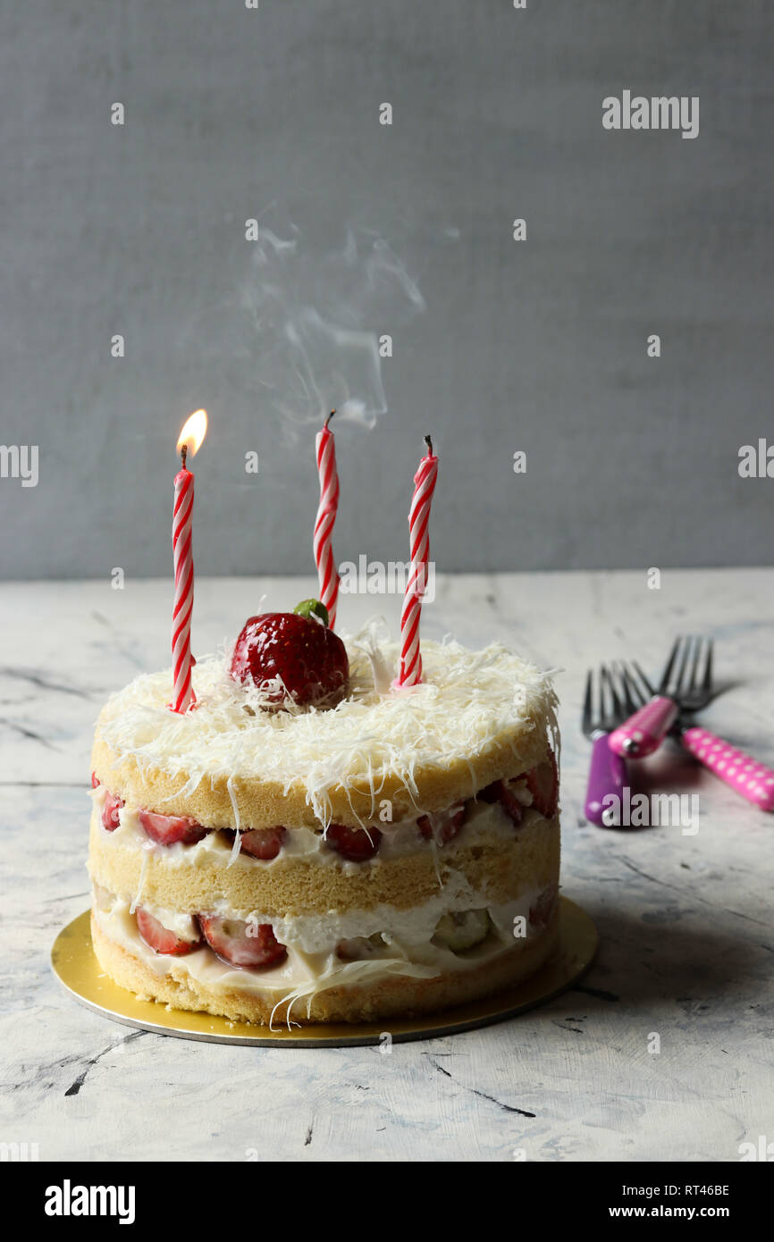 Torta di fragole Foto Stock