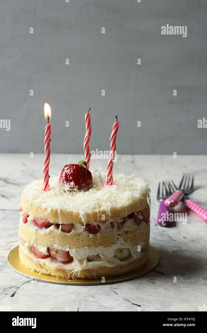 Torta di fragole Foto Stock