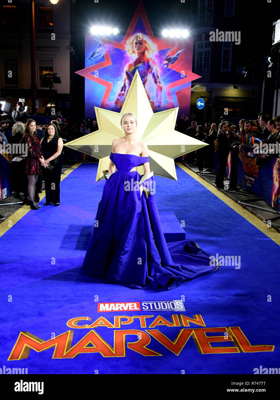 Brie Larson frequentando il Capitano Marvel Premiere Europeo tenutosi presso il Curzon Mayfair, Londra. Picture Data: mercoledì 27 febbraio, 2019. Foto di credito dovrebbe leggere: Ian West/PA FILO Foto Stock