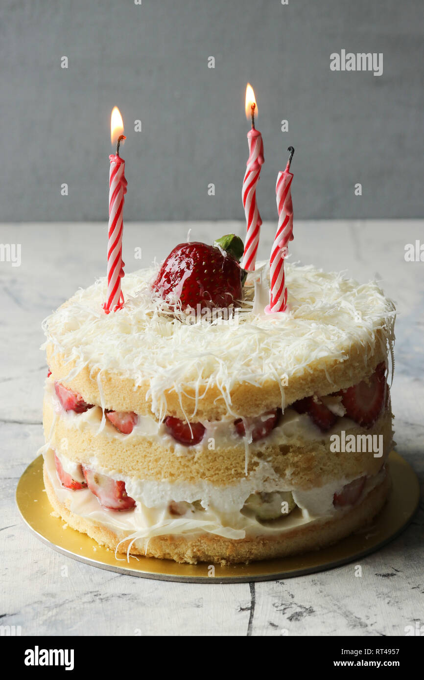 Torta di fragole Foto Stock