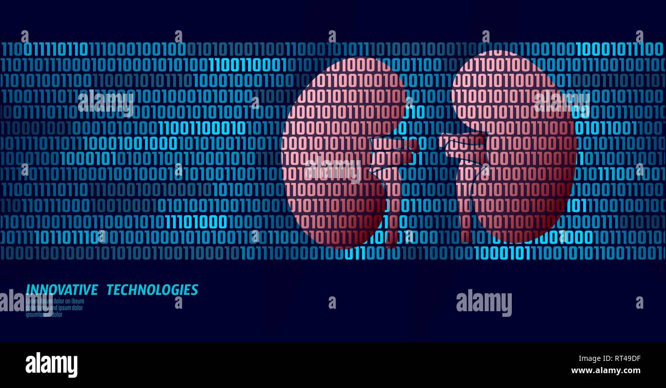 Reni sani urologia organi interni. Il codice binario del flusso dei dati. Medico online innovativa tecnologia illustrazione vettoriale arte Illustrazione Vettoriale