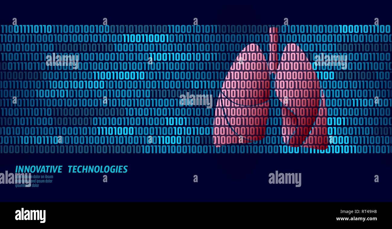 Una sana polmoni apparato respiratorio degli organi interni. Il codice binario del flusso dei dati. Medico online innovativa tecnologia illustrazione vettoriale arte Illustrazione Vettoriale