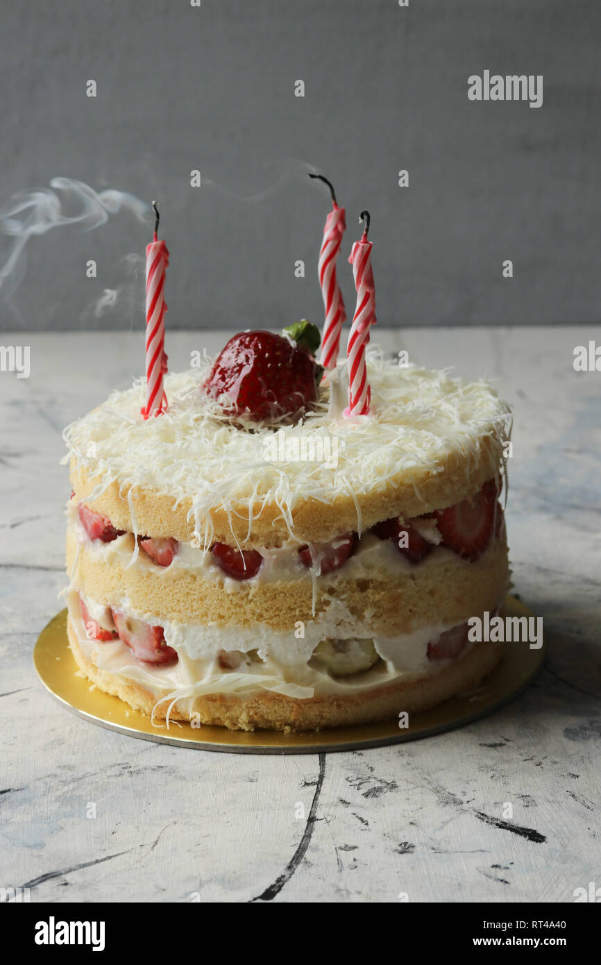 Torta di fragole Foto Stock