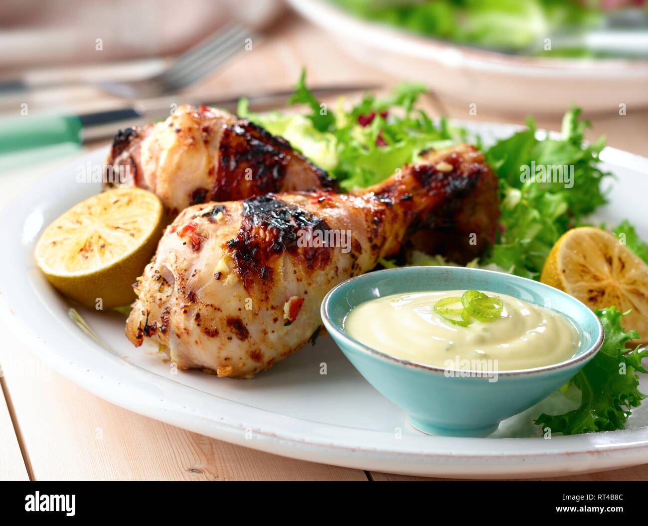 Pollo BBQ Bacchette Foto Stock