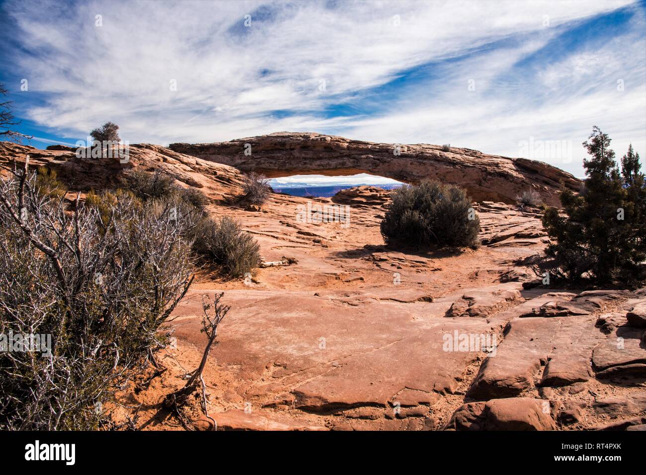 Il Parco Nazionale di Canyonlands, mostrando archi, Dead Horse Point, enorme mesas, e altre formazioni geologiche Foto Stock