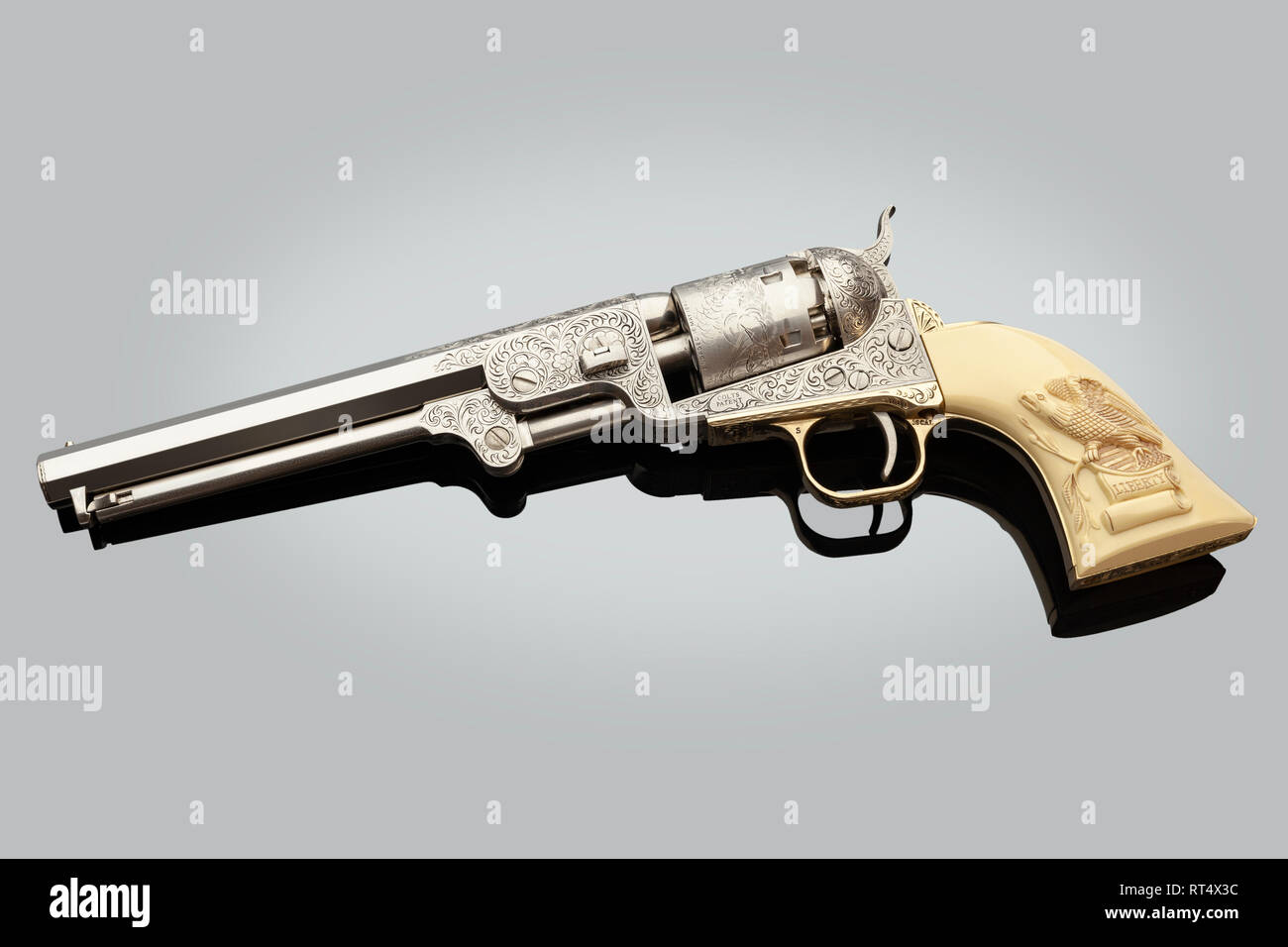 Modello Colt 1851 Marina Revolver a percussione Foto Stock