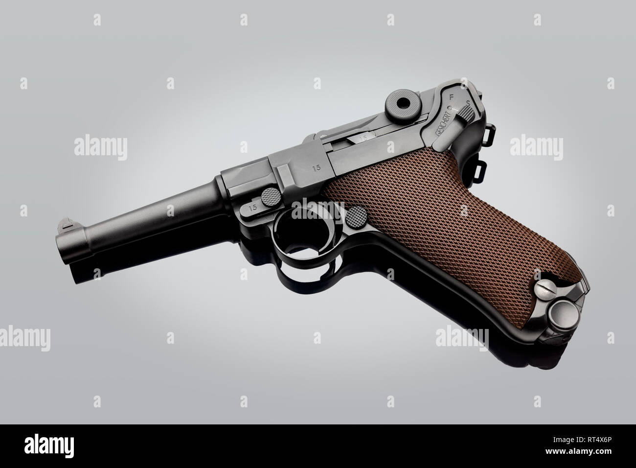 Luger P08 9mm pistola Foto Stock