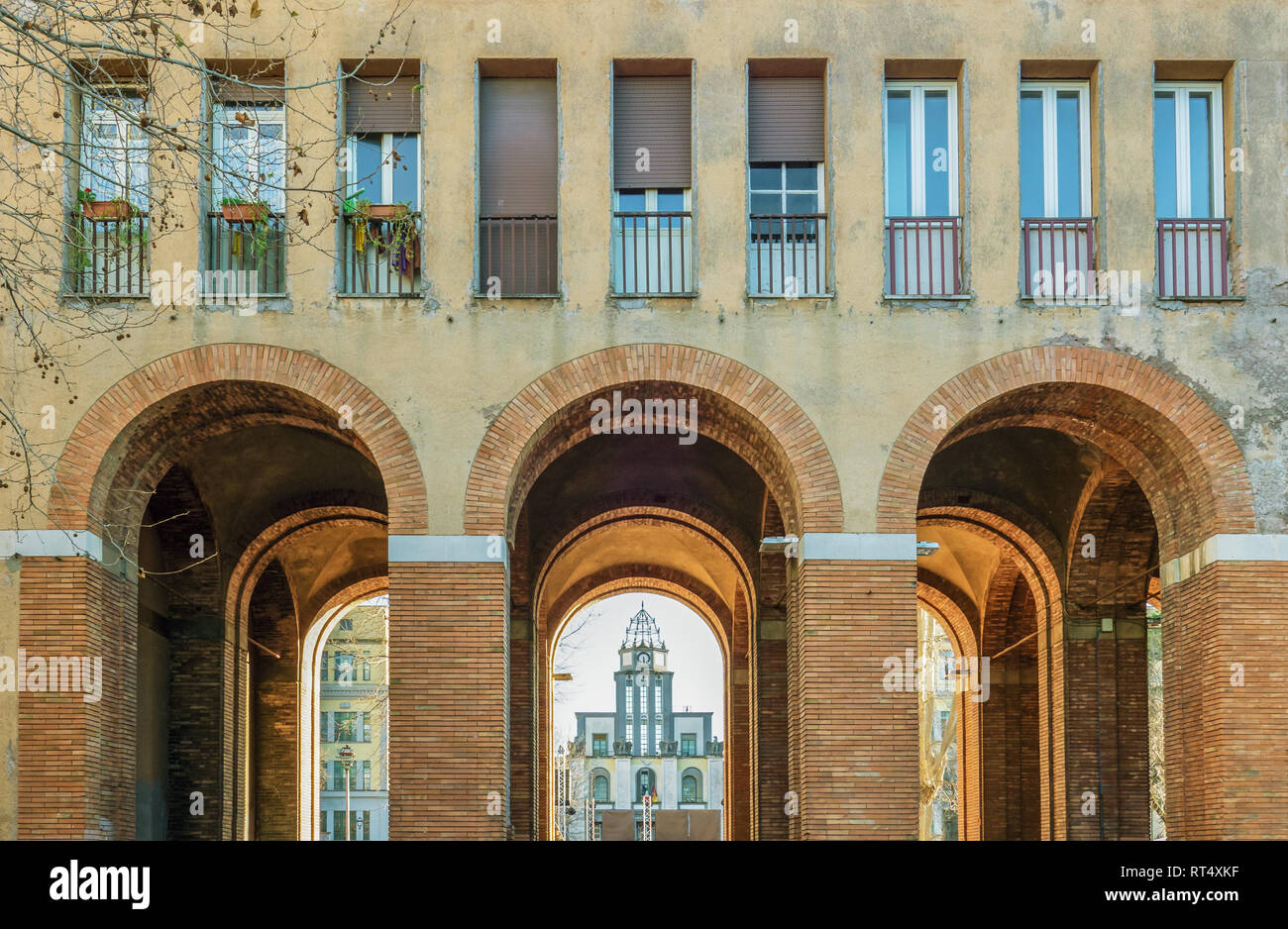 Roma (Italia) - La suggestiva popolare quartiere Garbatella nel quartiere Ostiense, un agglomerato in stile rococò con giardini e la famosa bri moderno Foto Stock