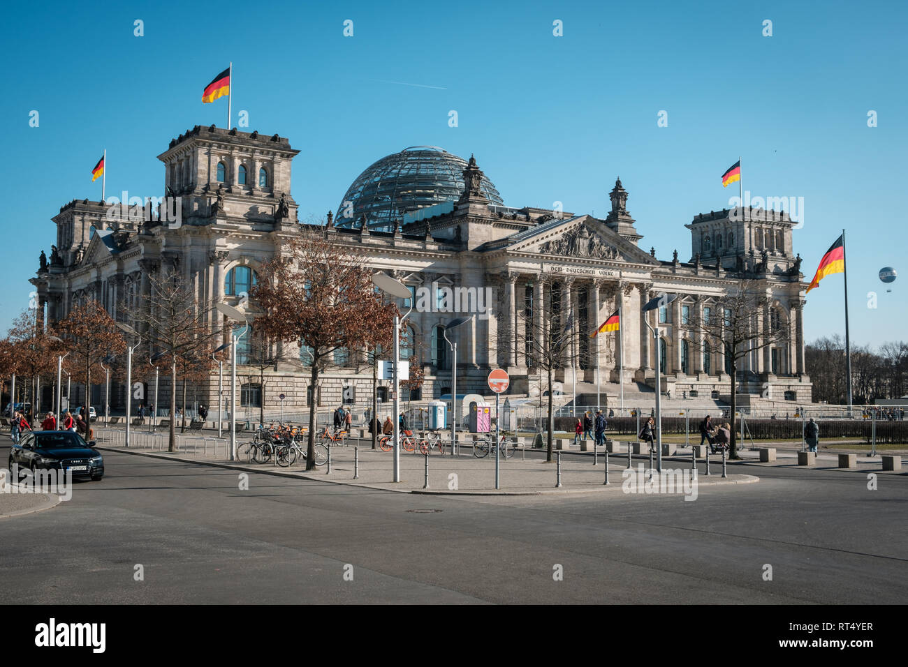 Berlino, Germania - febbraio 2019: il tedesco edificio del Reichstag a Berlino, Germania Foto Stock