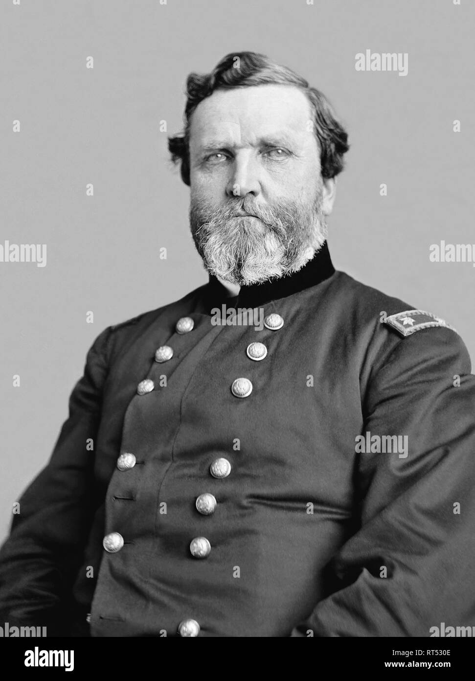 Ritratto di George Henry Thomas, una carriera U.S. Degli ufficiali dell esercito e il generale dell'Unione durante la Guerra Civile Americana. Foto Stock