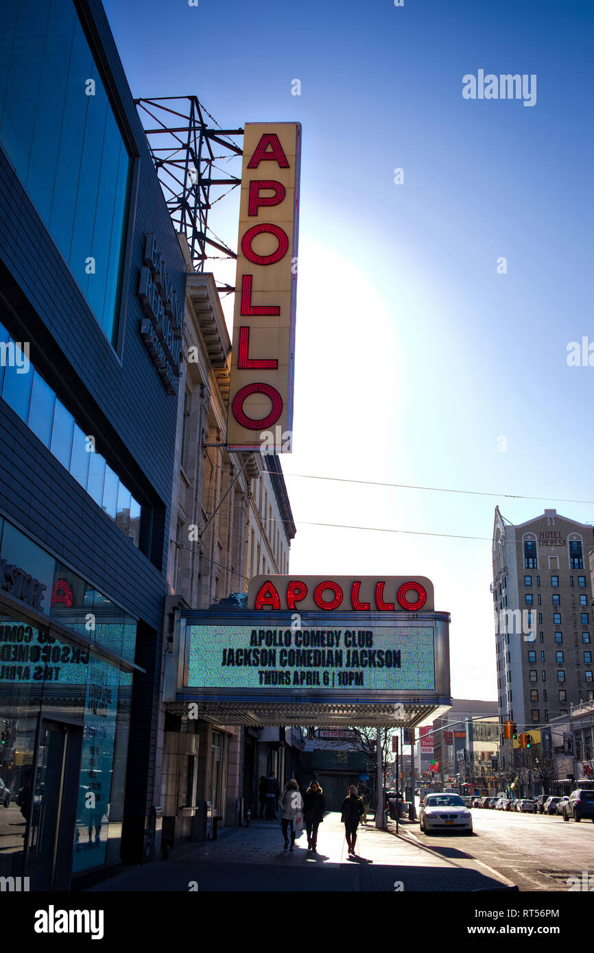 Marzo 2017 Manhattan, New York. Il Teatro Apollo di Harlem quartiere. Foto Stock