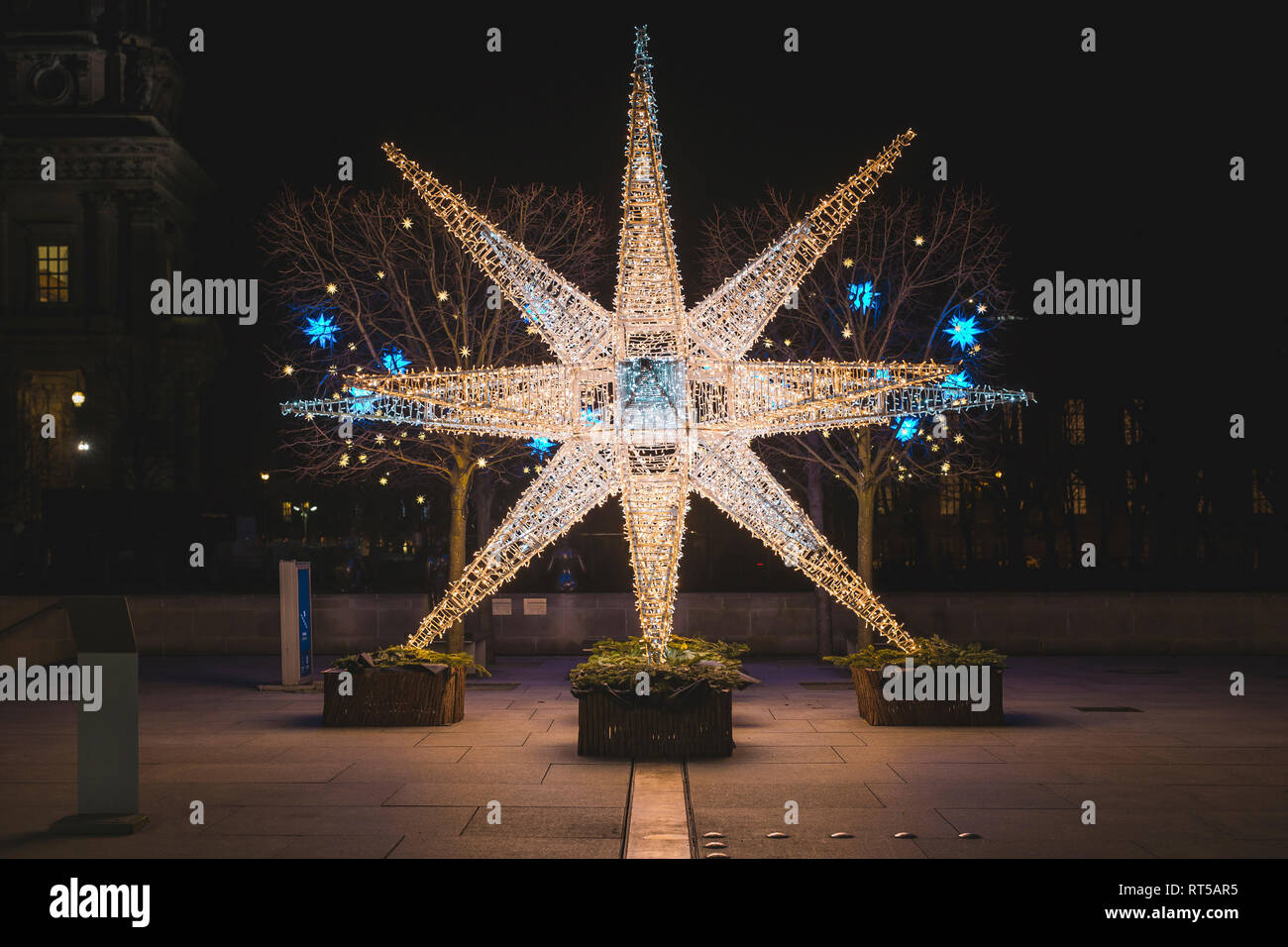 Germania, Berlino, decorazione di Natale, moravi star Foto Stock