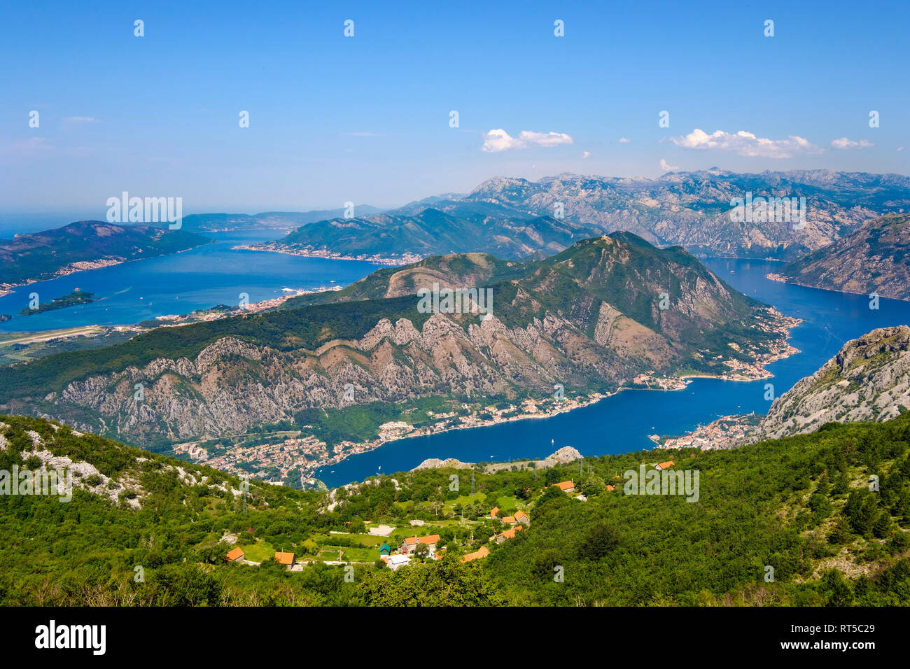 Montenegro e della Baia di Kotor, nei pressi di Cattaro, Penisola Vrmac Foto Stock