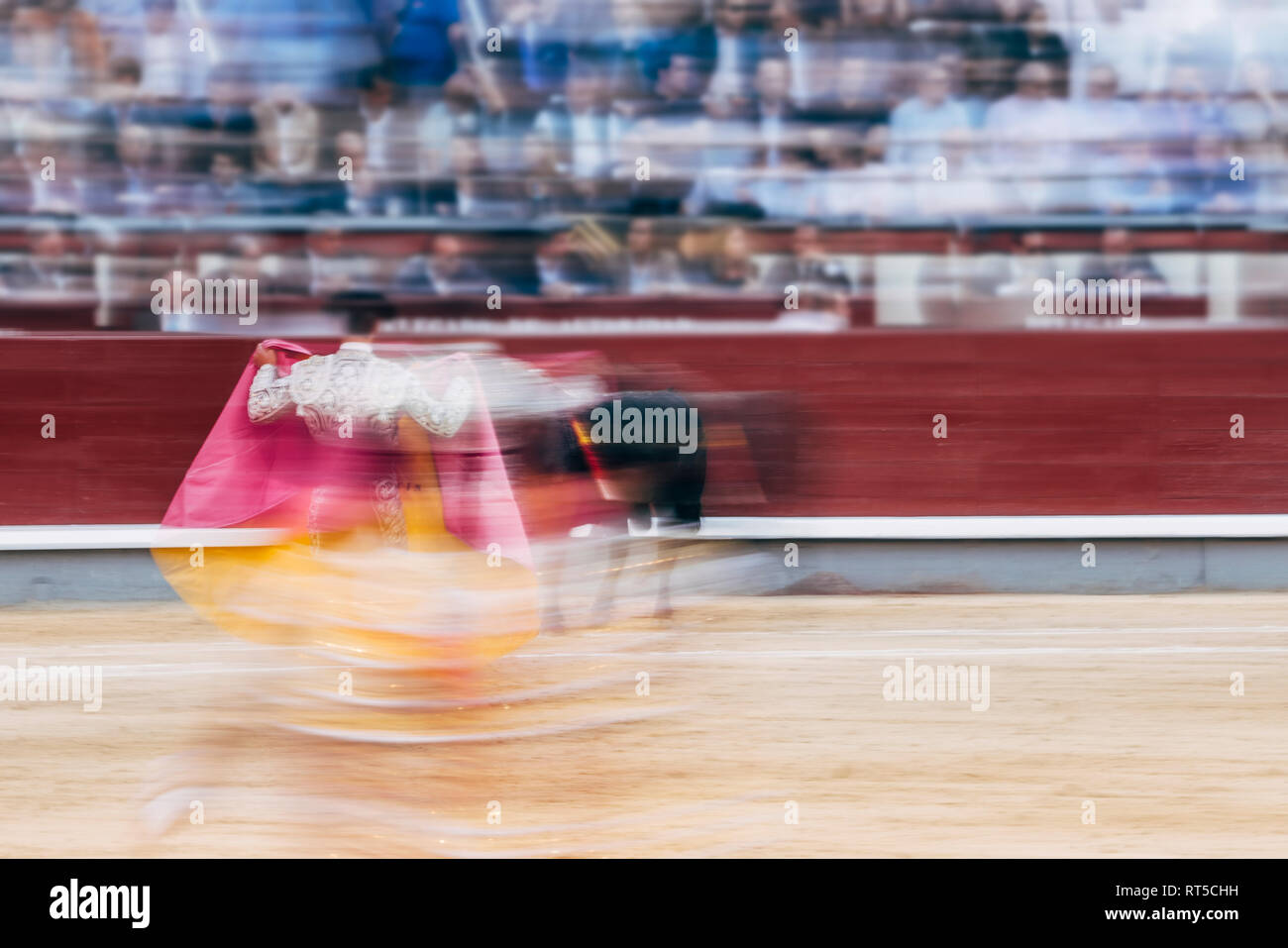 La corrida, torero e toro Foto Stock
