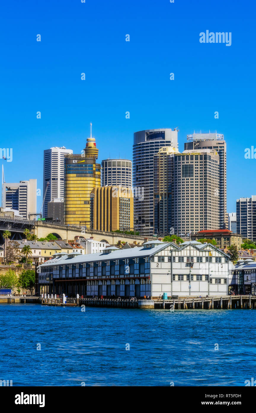 Australia, Nuovo Galles del Sud, Sydney, cityview al Circular Quay Foto Stock