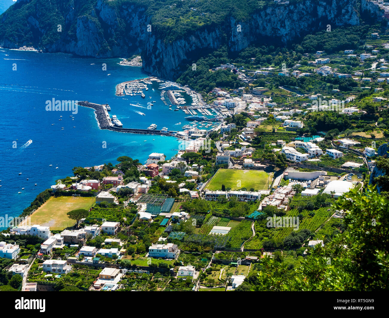 L'Italia, la Campania, il Golfo di Napoli, Vista di Capri Foto Stock