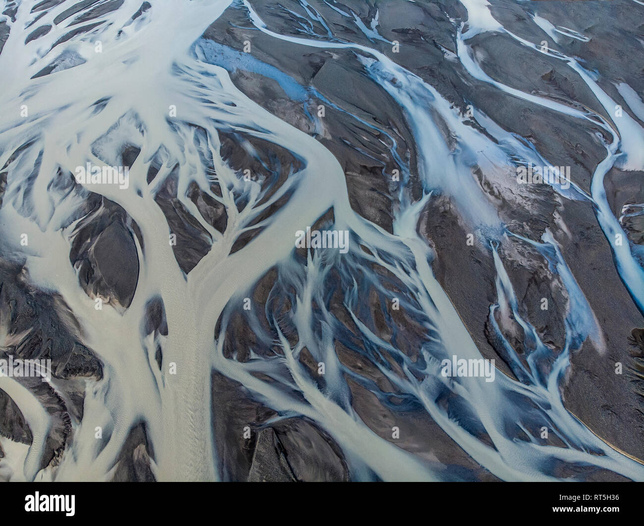 L'Islanda, Skeidara fiume fiume sul ghiacciaio Foto Stock