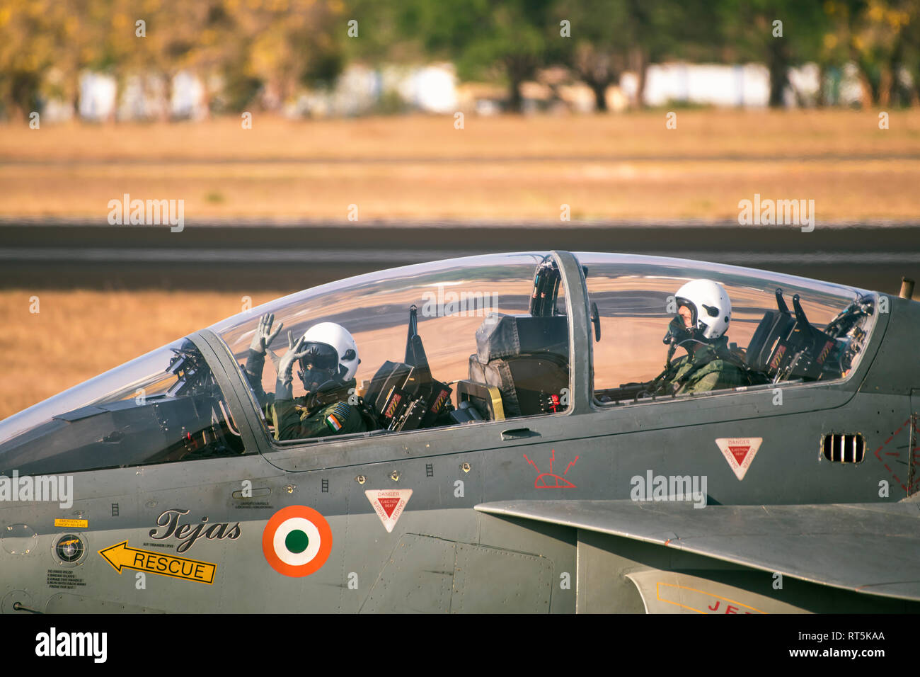 HAL Tejas luce di aerei da combattimento - forza aerea indiana Foto Stock