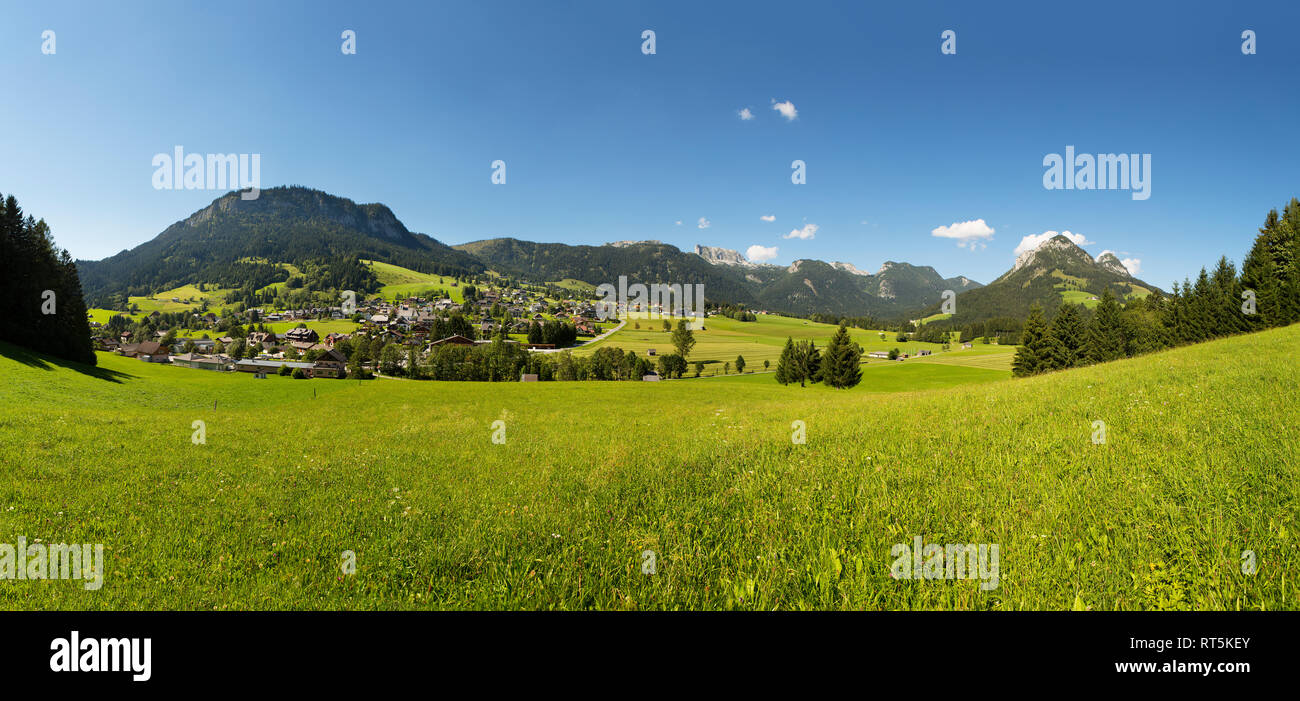 L'Austria, la Stiria, Ausseerland, Tauplitz con vista Tauplitzalm Foto Stock