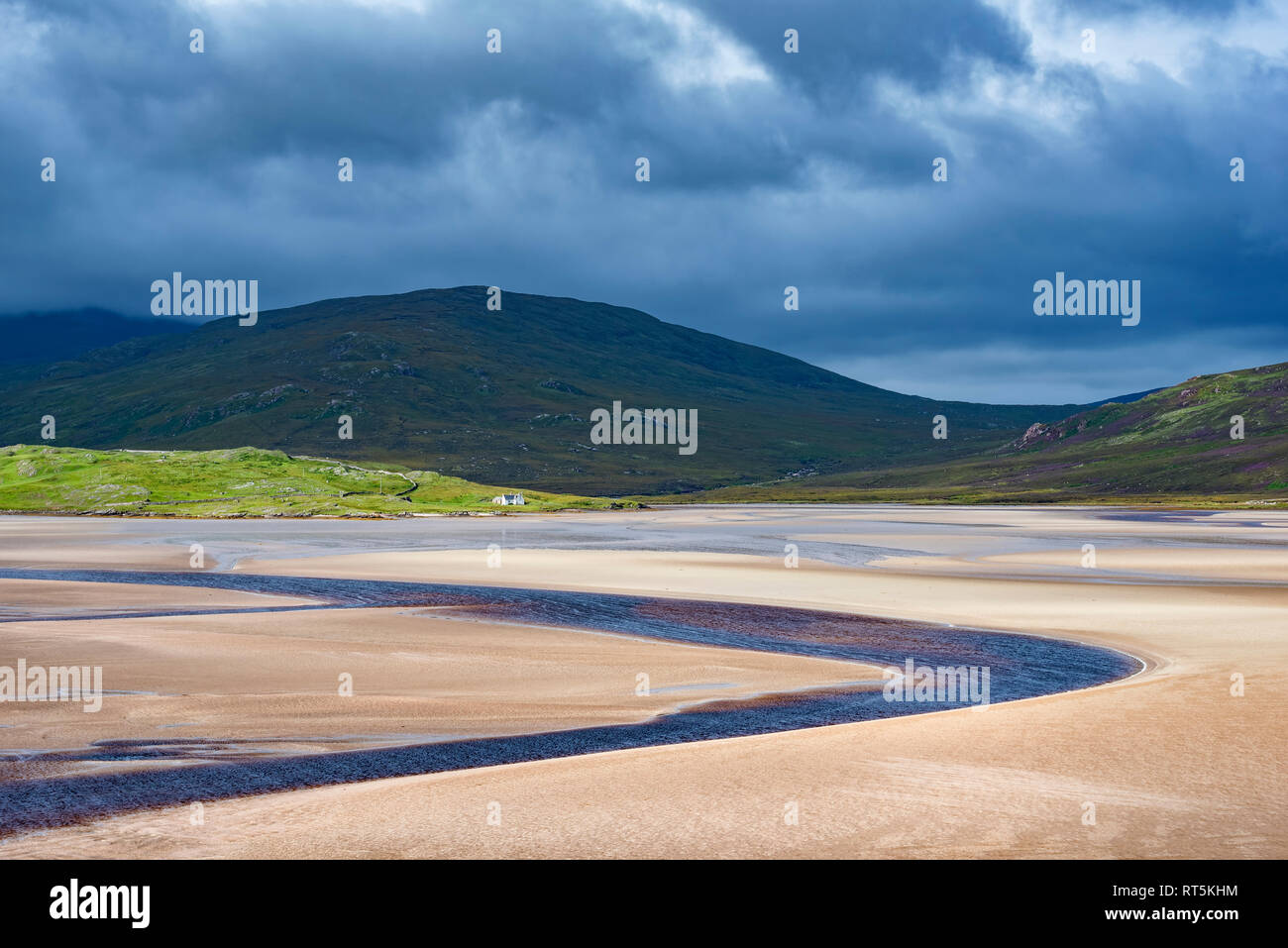 Regno Unito, Scozia, Sutherland, Durness, Kyle di Durness, bassa marea Foto Stock