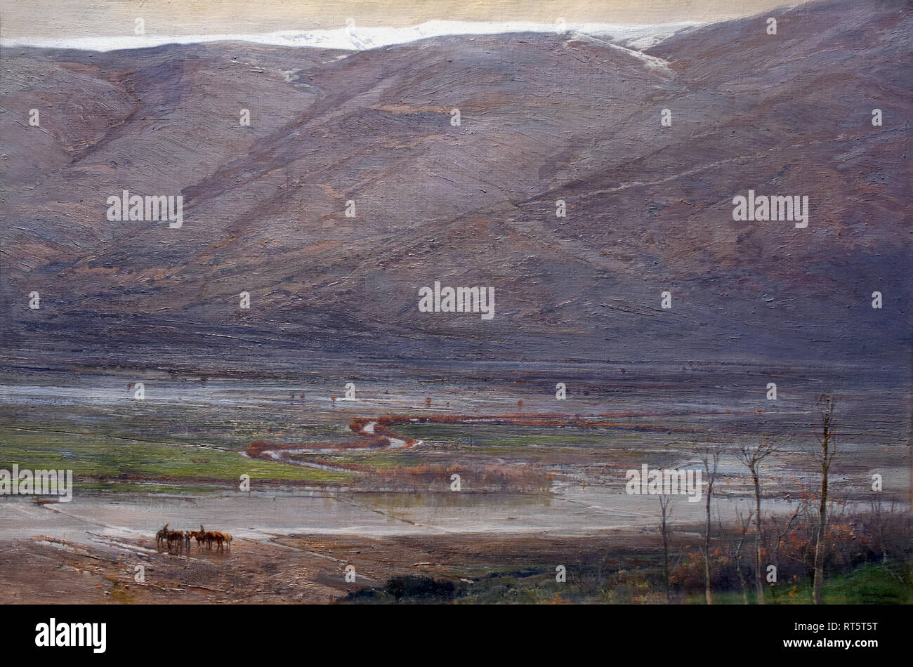 Inverno Gloom - Grigio Paesaggio 1917 Mariano Barbasan Lagueruela 1917 Spagna, Spagnolo. Foto Stock