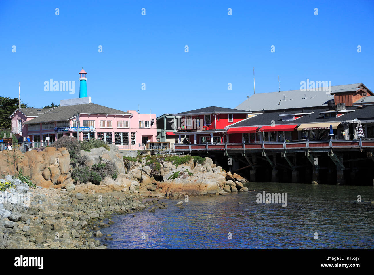 Fisherman Wharf, Monterey, Monterey Bay Peninsula, Oceano Pacifico, CALIFORNIA, STATI UNITI D'AMERICA Foto Stock