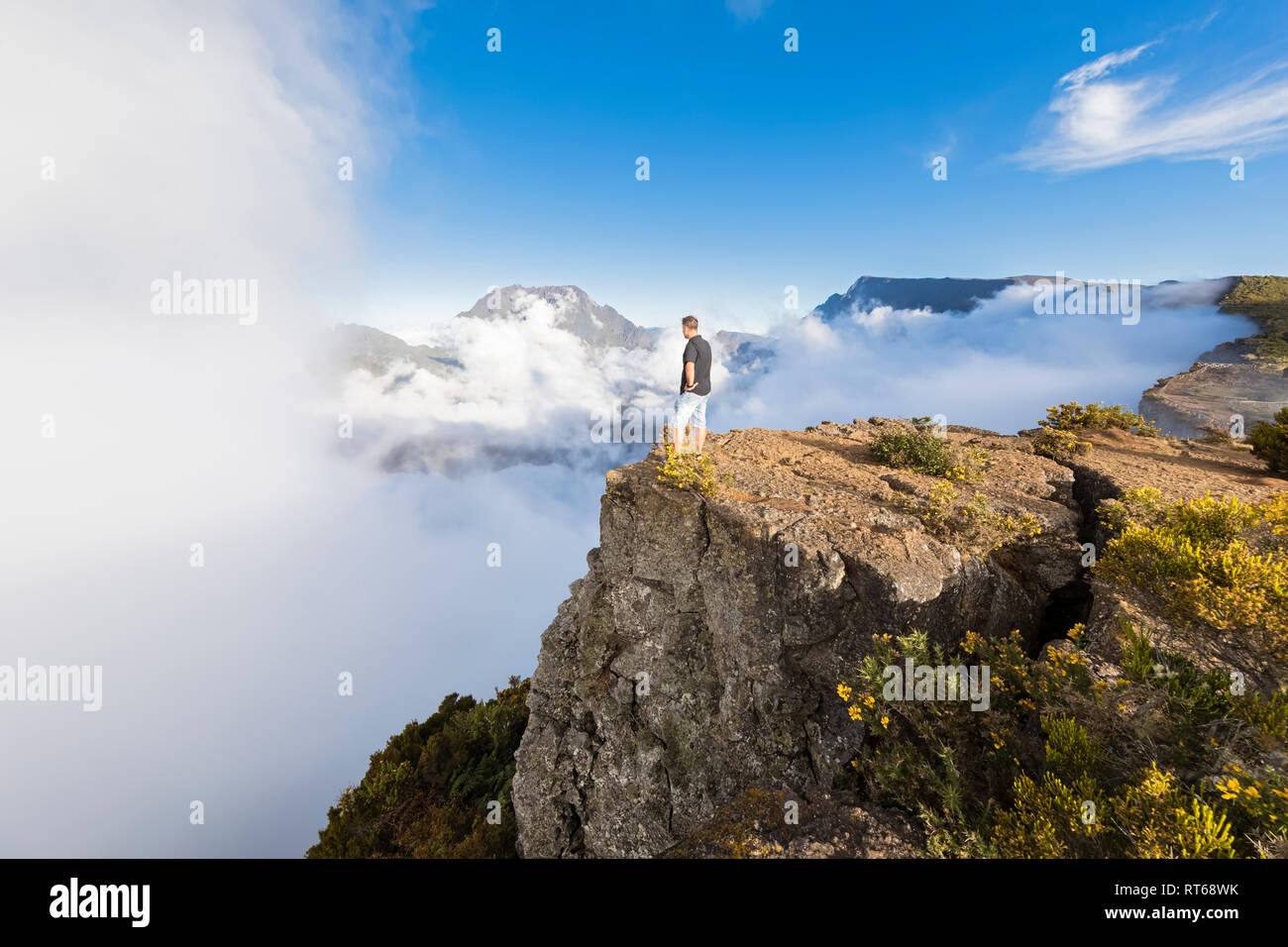 Riunione Maido Viewpoint, vista dal vulcano Maido di Cirque de Mafate Foto Stock
